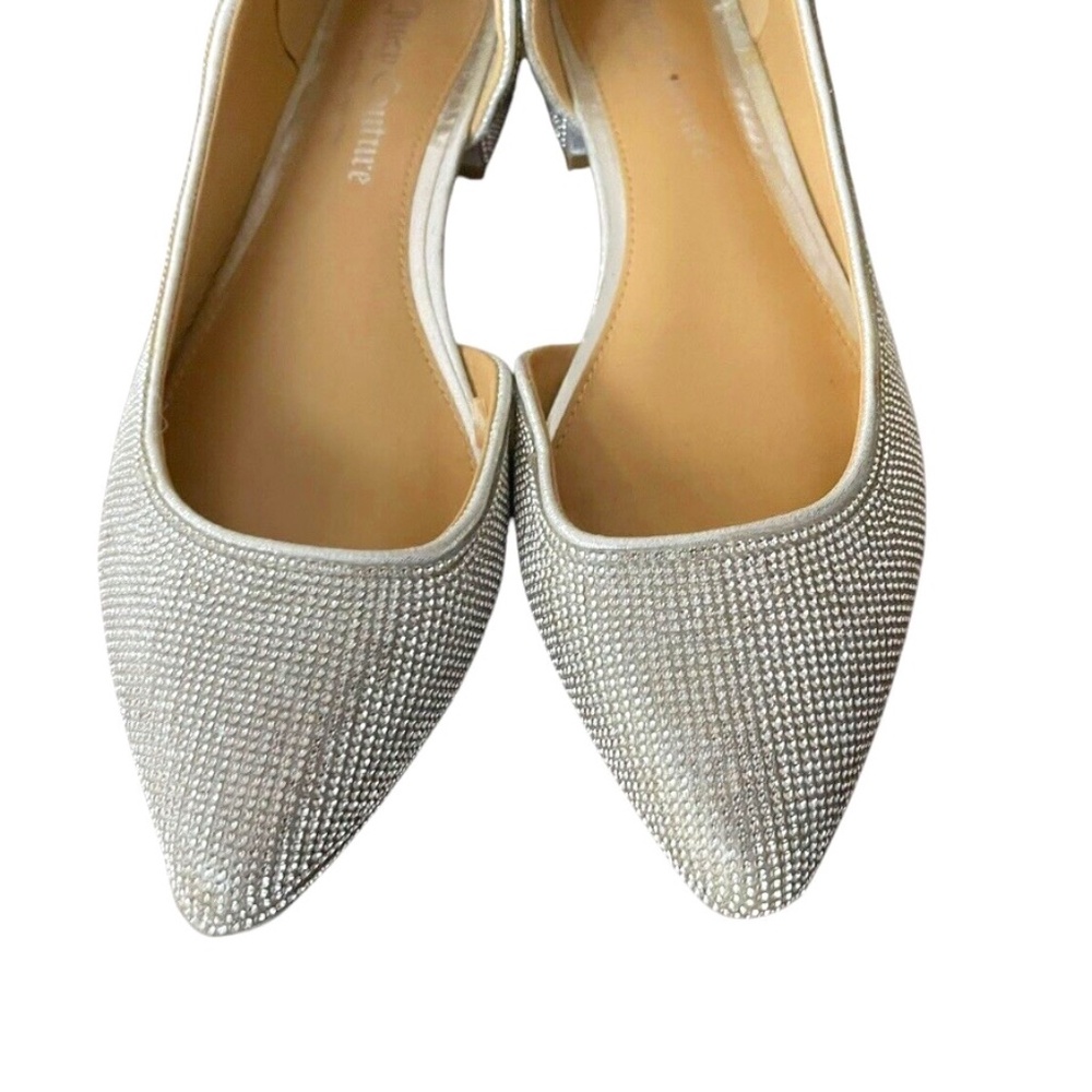 Juicy Couture Paden Rhinestone Flats Silver Women’s Sz 6.5-7 Dressy/Wedding Shoe